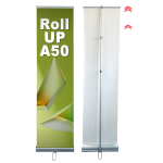 ロールアップA50 ワイド幅50cmで狭い場所でも展示できるロールアップバナーA50