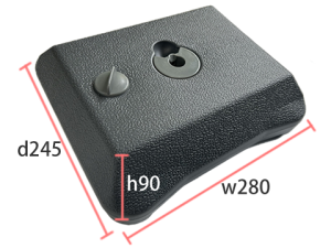 アウトバナー16注水ウェイトサイズ　w280×h90×d245mm