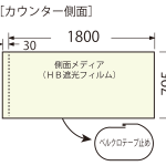 エキスパンドカウンター側面(HB遮光フィルム)