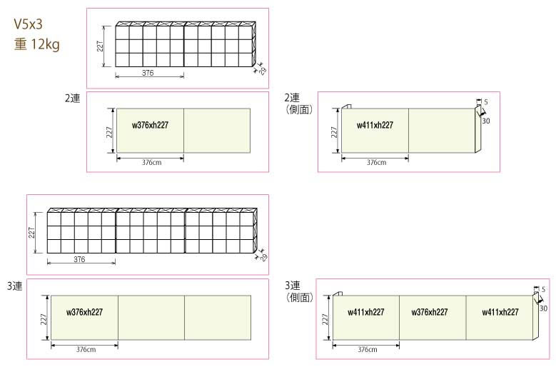 バックボード-V5x3：2連結・3連結