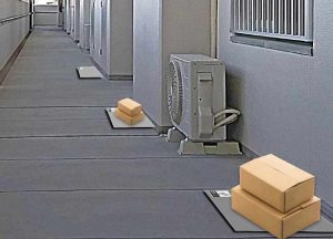 宅配、置き配ゾーンマット：アパート玄関例